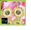 Butoni Safir Negru cu Initiala  F  Gold Filled 18K