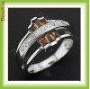 Bijuterie Eleganta Inel  Brown Tanzanite Dama Aur Alb Filled 10KT