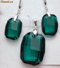 cercei cristal SWAROVSKI verde