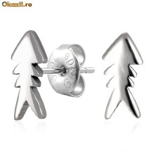 Cercei din inox 6 mm - Fishbone - cod 124 foto