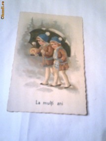 Carte Postala - Copii iarna foto