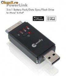 3 in 1 Baterie de urgenta / cablu de date / 2GB memory stick pentru iPhone/iPod - Macally POWERLINK foto