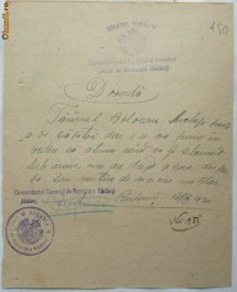 Dovada , Cercul de recrutare Radauti , 1920 foto