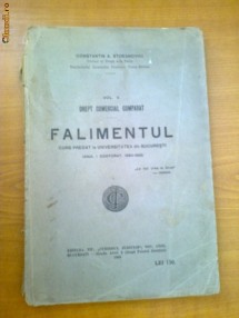 DREPT COMERCIAL COMPARAT VOL. II - FALIMENTUL (1925) - CONSTANTIN A. STOEANOVICI foto