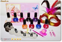 SET manichiura 22 piese (transport gratuit) KONAD GEN decor unghii  stampila si matrite