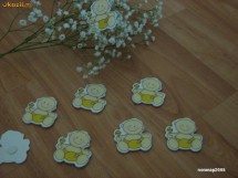 Bebelusi autoadezivi, decorativi accesorii marturii botez, lumanare, decoratiuni