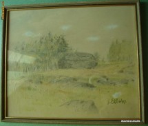 Tablou PEISAJ, pastel, pictor GIDEON EKHOLM (1886 - 1952) foto