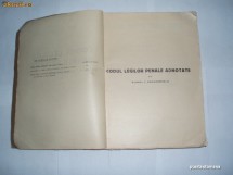 Codul Legilor Penale Romane Adnotate - Mihail  I. Papadopolu[1932] foto