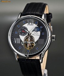 +++CEAS AUTOMATIC  model DE LUX , TOURBILLON - LOOK  , MONTE WEHRO , excentric , secundar , cadran afisaj ZI / NOAPTE foto
