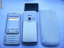 CARCASA NOKIA 6300 WHITE COMPLETA METALICA+HUSA WHITE SI SURUBURI CADOU,POZE REALE foto