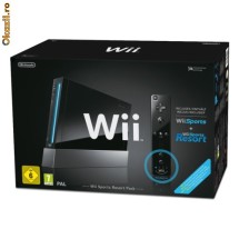 Consola Nintendo Wii Black Sports Resort Pack (contine Sports Pack + Wii Sports Resort = 17 jocuri si Wii Remote Plus) foto