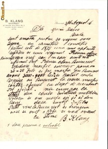 178 Document vechi -1916 - B.Klang, Bucuresti, str. Hasdau No.2, catre Spiru Davis(grec?), Braila, oferta de cumparare cereale,(mobilizare, razboi) foto
