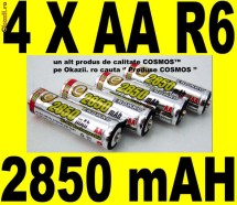 ACUMULATORI REINCARCABILI AA 4 bucati R6 2850 mAh Ni-Mh 1,2V pentru Aparat Foto Digital Telecomanda Jucarie MP3 acumulator jucarii telecomenzi aparate