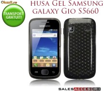 OFERTA! HUSA DARK GREY NEAGRA GEL - SILICON SAMSUNG S5660 GALAXY GIO - TRANSPORT GRATUIT