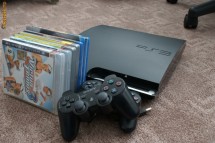 Playstation 3 slim, 80gb, 2xdualshock 3, jocuri+bluray