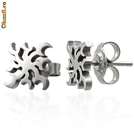Cercei din inox 6 mm - tribal - cod 127 foto mare