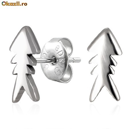 Cercei din inox 6 mm - Fishbone - cod 124 foto mare