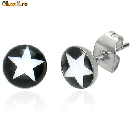 Cercei din inox 6 mm - steluta - cod 92 foto mare