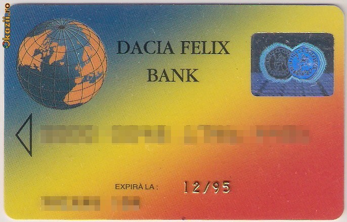 Card bancar Dacia Felix Bank - rar foto mare