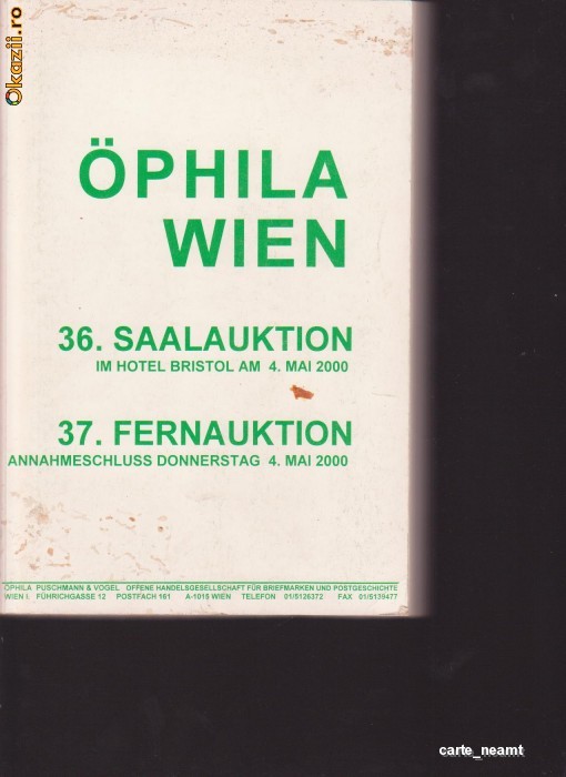 CATALOG TIMBRE 2000 OPHILA WIEN foto mare