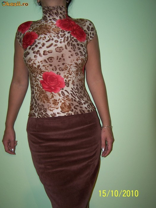 Tricou Elange, animal print foto mare