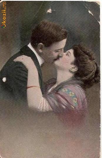 T FOTO 02 Romantica -Indragostiti -circulata de la Sulina la Braila in 1913 -Domnisoarei Verena Poclitar foto mare