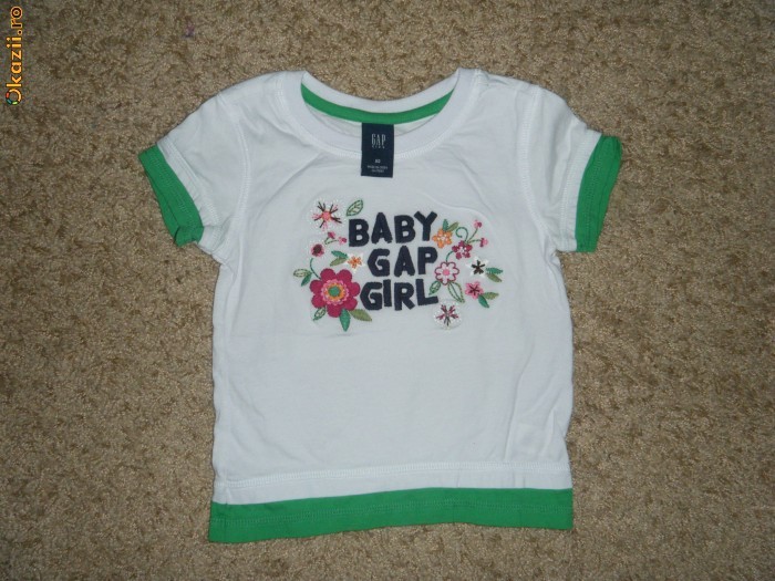 TRICOU GAP FETITE BRODERIE SUPERB NOU 1-4 ANI MAI MULTE CULORI foto mare
