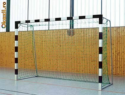 Plasa pentru poarta de handbal. Culoare alba. foto mare
