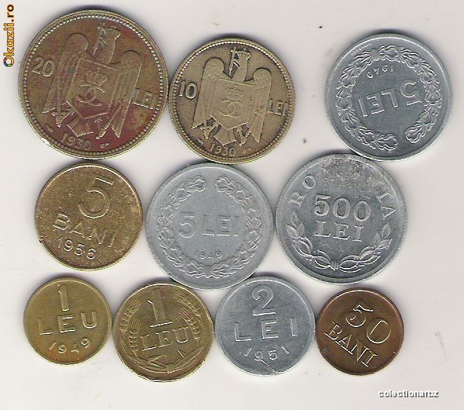 Romania-lot 10 monede diferite-(3) foto mare