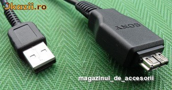 Cablu de date USB ORIGINAL Sony VMC-MD2 pt DSC-T900 DSC-T500 DSC-HX1 DSC-H20 DSC-W290 DSC-W275 DSC-W210 DSC-W215 DSC-W220 DSC-W230 DSC-W27 foto mare