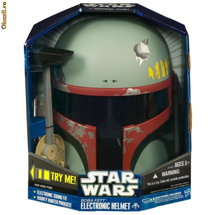 NEW!!! STAR WARS BOBA FETT ELECTRONIC HELMET foto mare