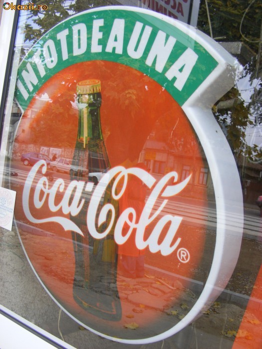 RECLAMA COCA COLA,VECHE,PERFECT FUNCTIONALA,de COLECTIE foto mare
