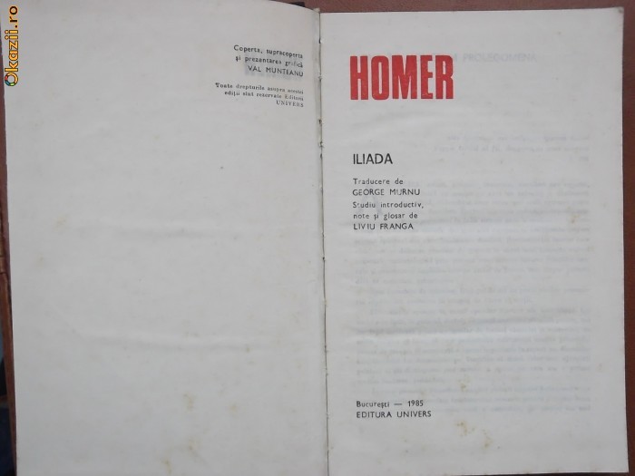 Homer-Iliada, 1985 foto mare