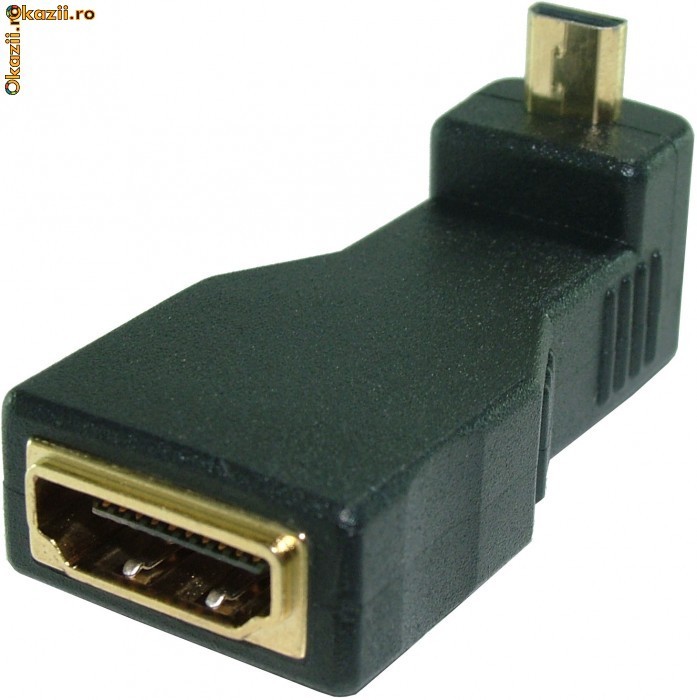 Adaptor micro HDMI tata - HDMI mama - la 90 grade-6876 foto mare