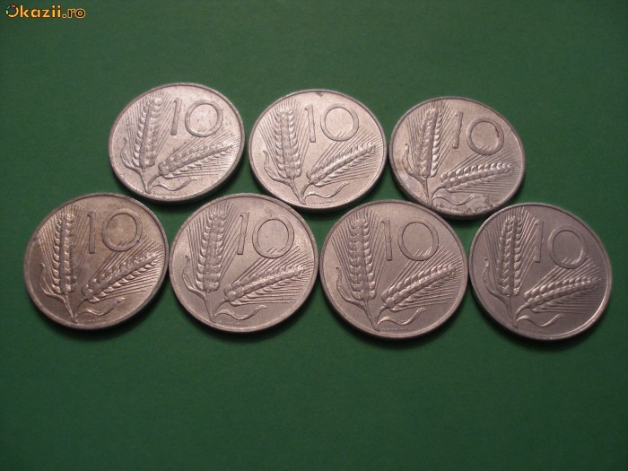 LOT 7 MONEDE 10 LIRE ITALIA DIFERITE foto mare