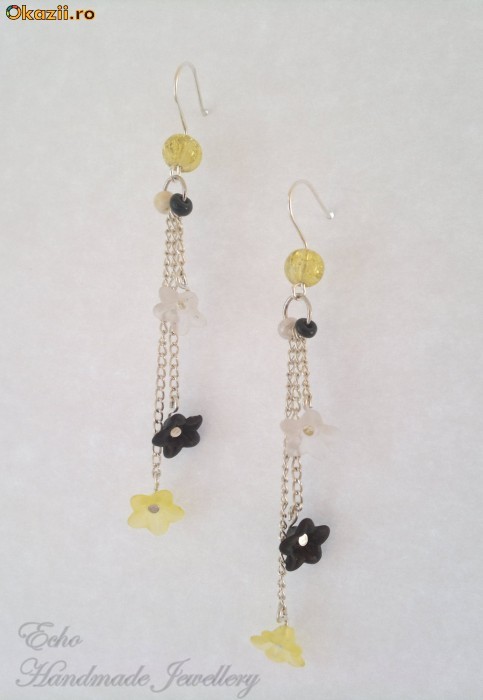 Cercei Handmade - Flower Chain (cer00040) foto mare