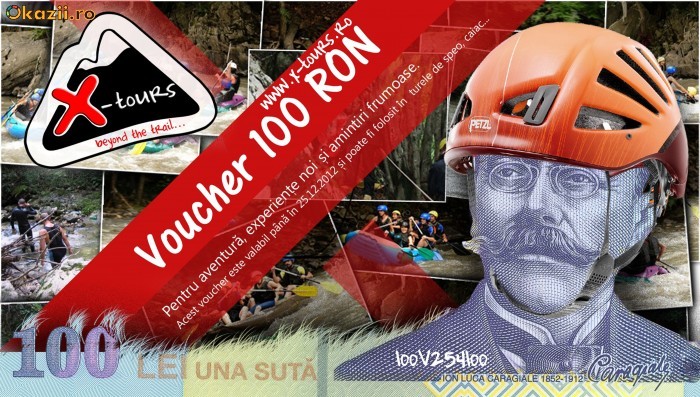 VOUCHER CADOU 100 LEI RAFTING, SPEOLOGIE, ... X-tours foto mare