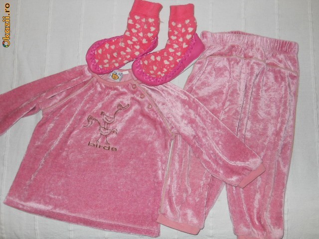 pijama copii/fetite 1/2ani cu botosei/papucei tip mocasini-2 modele foto mare