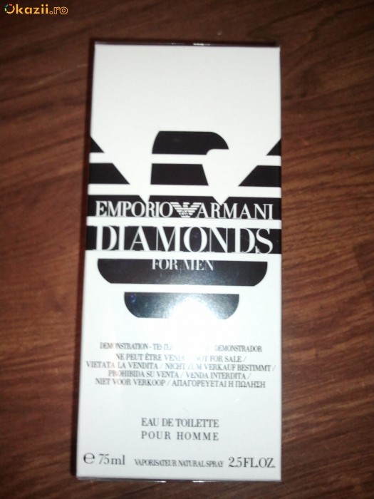 PARFUM ARMANI DIAMONDS 75ml MEN BARBATI NOU SIGILAT AUTENTIC ( TESTER ) foto mare