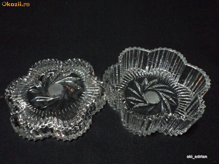 Caseta cristal Boemia, anii '70, lucrare manuala foto mare