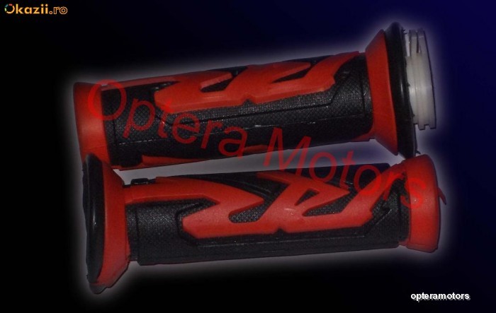 Set Mansoane Moto Red-Black RR Cauciucat foto mare