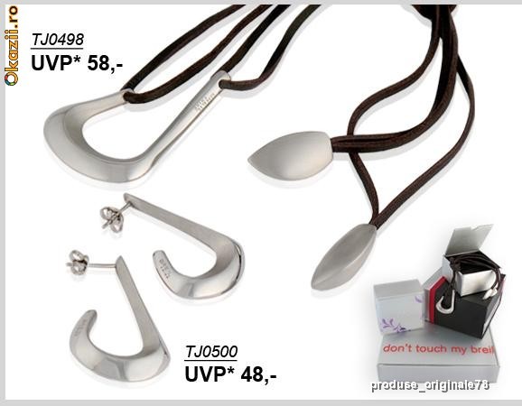 Set colier si cercei BREIL TRIBE TJO498 si TJ0500 originale, bijuterii noi cu eticheta in cutie BREIL, ideal cadou elegant, pret magazin 106 euro foto mare