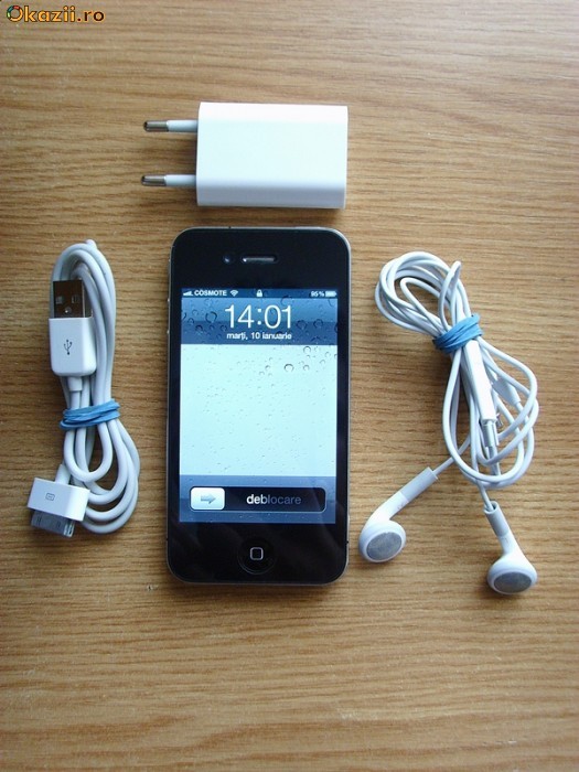 Vand iPhone 4G 16GB black foto mare