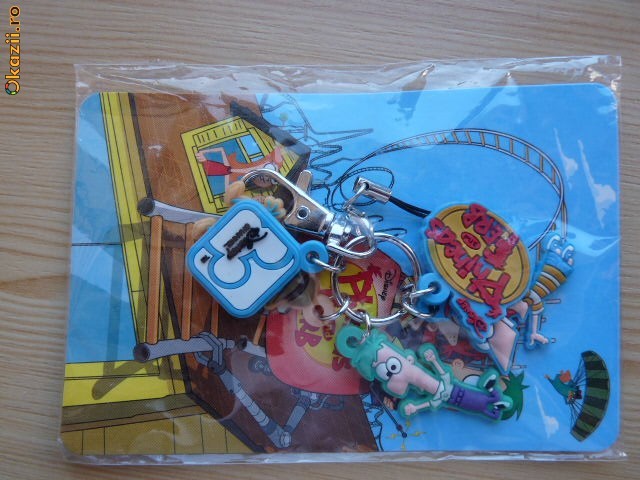 Breloc Disney Phineas si Ferb, personajele de desene animate foto mare
