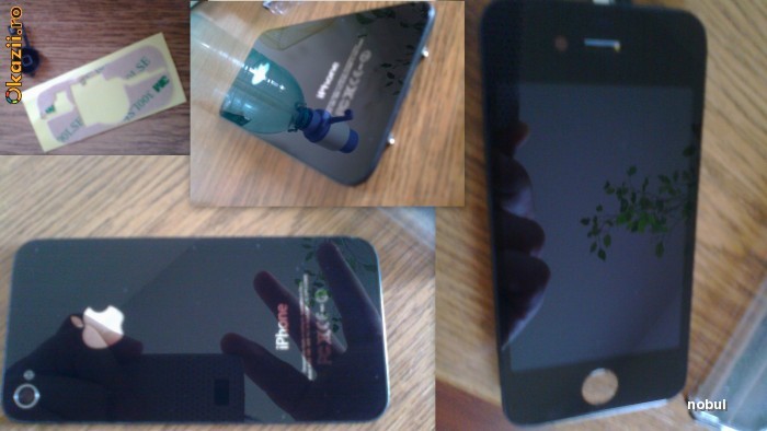 Display, LCD, capac, carcasa, home button, piese, accesorii, dezmembrez, iPhone 4 negru foto mare