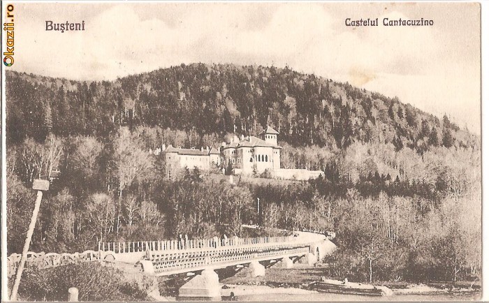 Busteni-Castelul Cantacuzino, circulata  1928 foto mare