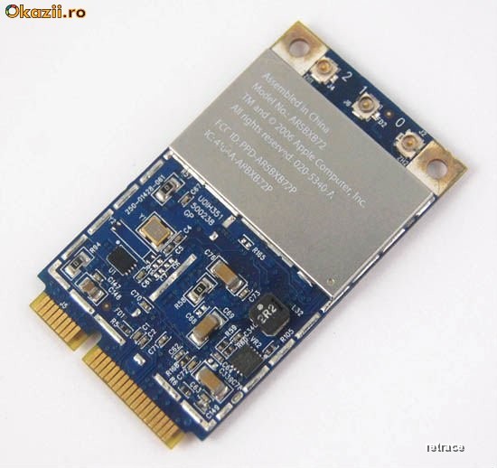 Placa de retea WiFi pt laptop AIRPORT EXTREME Apple AR5BXB72 slot PCI-E N-Draft 300mbps foto mare