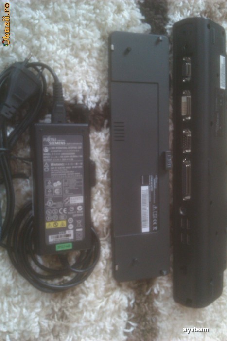 Docking Station (Port replicator) + Baterie auxiliara + Alimentator pentru Fujitsu Siemens Esprimo Mobile D9500 foto mare