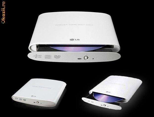 DVD/CD writer extern LG GP08 alb-lucios, pret foarte bun + bonus un mouse-pad! foto mare