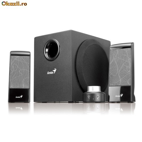 Boxe 2.1 Genius SW-J2.1 1200 Black, 30W(Subwoofer 20W+2 sateliti*5W), 1200W PMPO, 3173091510 foto mare